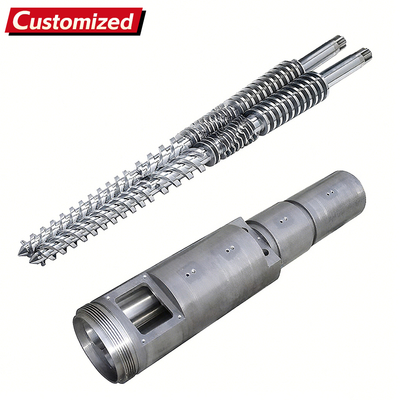 قیمت خوب مجموعه ای سفارشی از پیچ دوقلو مخروطی و دوقلو پیچ دوقلو برای الکتروتراپی استرودر پلاستیکی لایه کرومیوم سخت آنلاین