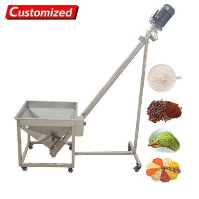 قیمت خوب oem Incline Auger Screw Conveyor Industrial Helical Hopper Spiral Powder Feeder 750W Stainless Steel 441-661 lb/min Spring Loader 220V 1PH آنلاین