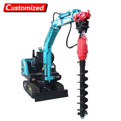 قیمت خوب دستگاه مته حفاری سفارشی مینی Earth Auger Drive Excavator Auger Drilling Machine، دستگاه حفاری شمع پیچی Auger Screw Pile Driver برای حفاری زمین، برای گودال‌های تیر برق، سوراخ‌های کاشت درخت، انرژی فتوولتائیک آنلاین