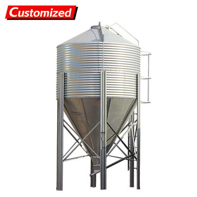 قیمت خوب برج تغذیه فولادی گالوانیزه قابل تنظیم با ظرفیت 3-50 تن برای دامداری خودکار آنلاین